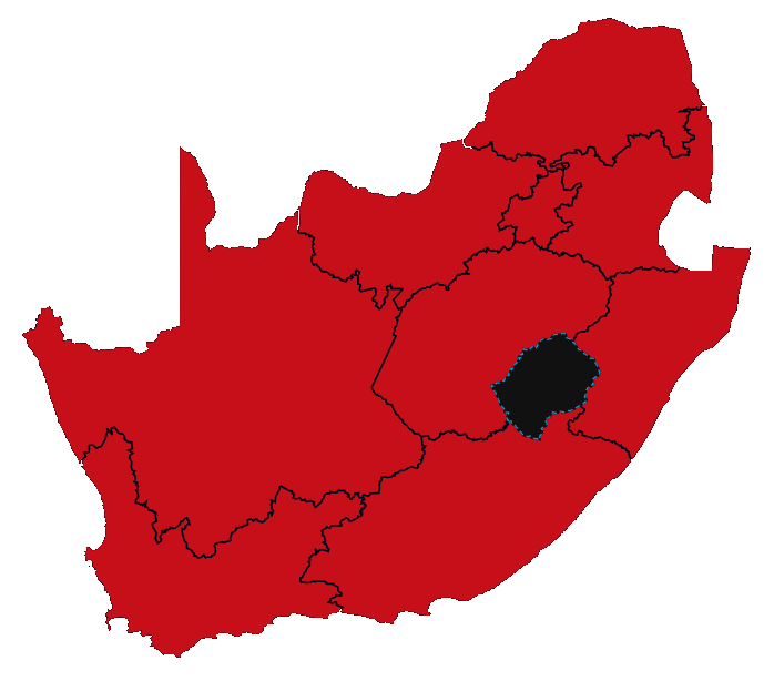 Map of South Africa showing provinces served by E&M Plant & Transport